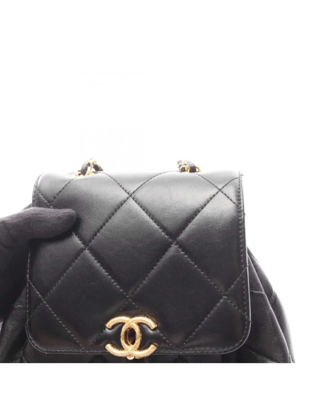 Chanel Backpack 19 Black Lambskin Quilted Small